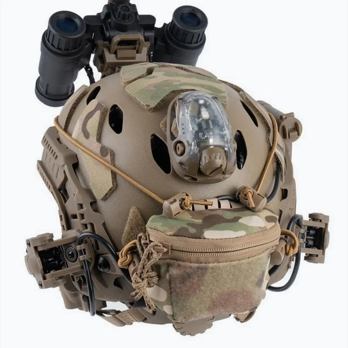 Poseidon Defense SC Helmet Accessories Storage Pouch Cord Routing Hole Compatible With Night Vision NVG Battery Box Camera Light
