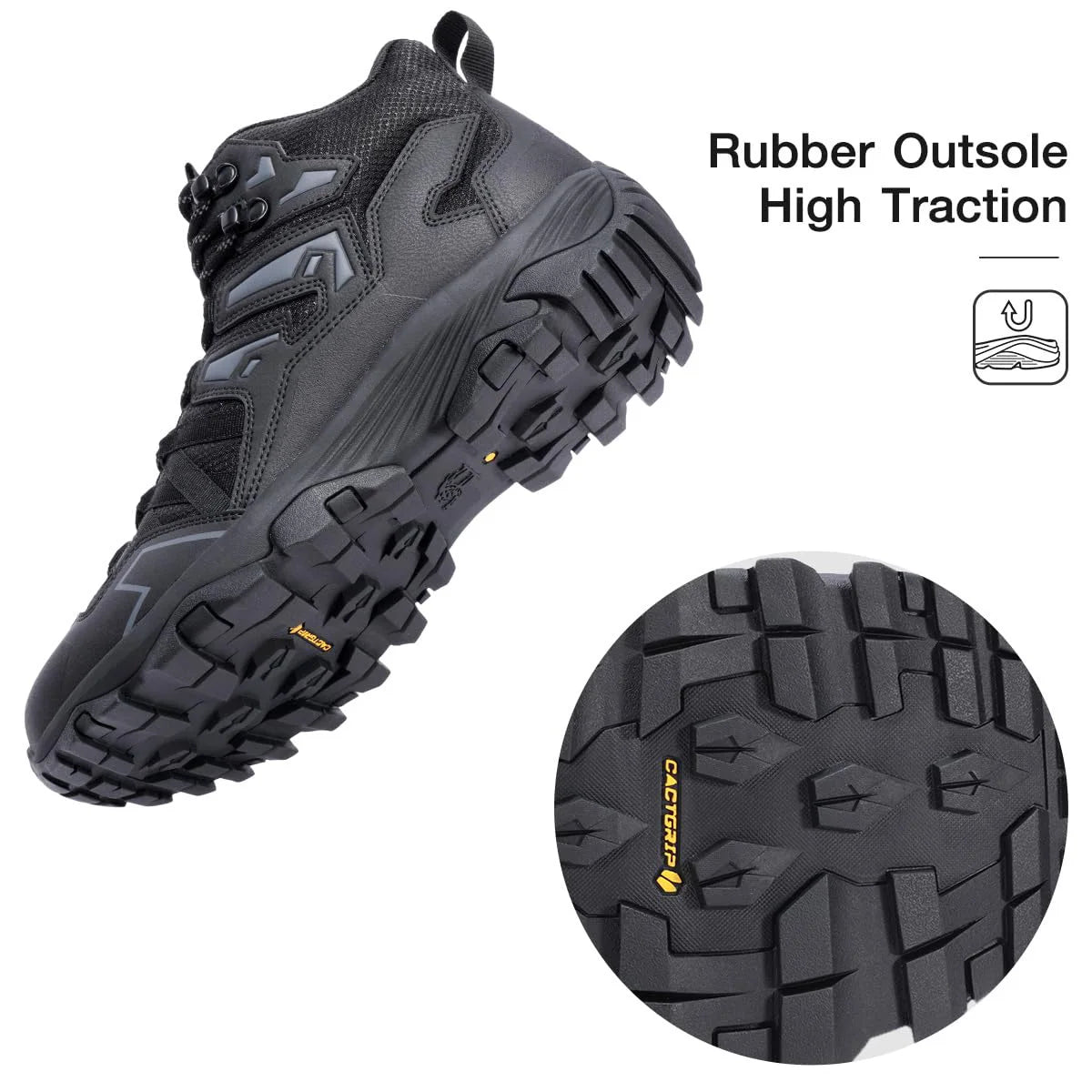 GOLDEN CAMEL Waterproof Hiking Boots Outdoor High Ankle Boots Non-slip Wear-resistant Trekking Shoes for Men Lightweight