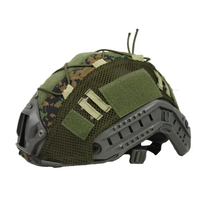 1 PC Tactical Helmet Cover for Fast MH PJ BJ Helmets Fast Helmet Protector Elasticated Cord (Helmet Not Included)