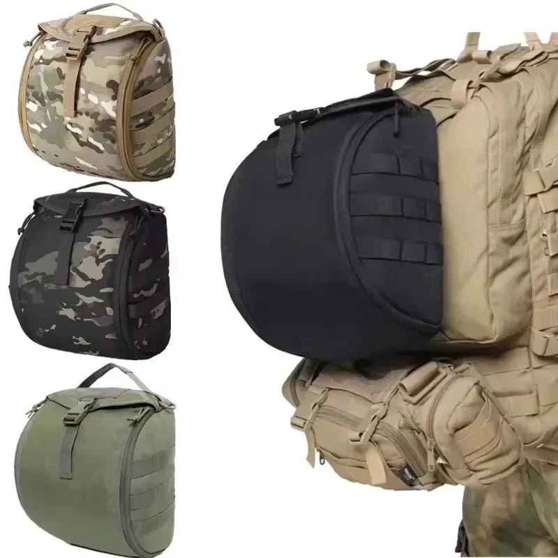 Durable Tactical Helmet Bag with Molle System for Hunting, Combat, and Outdoor Activities