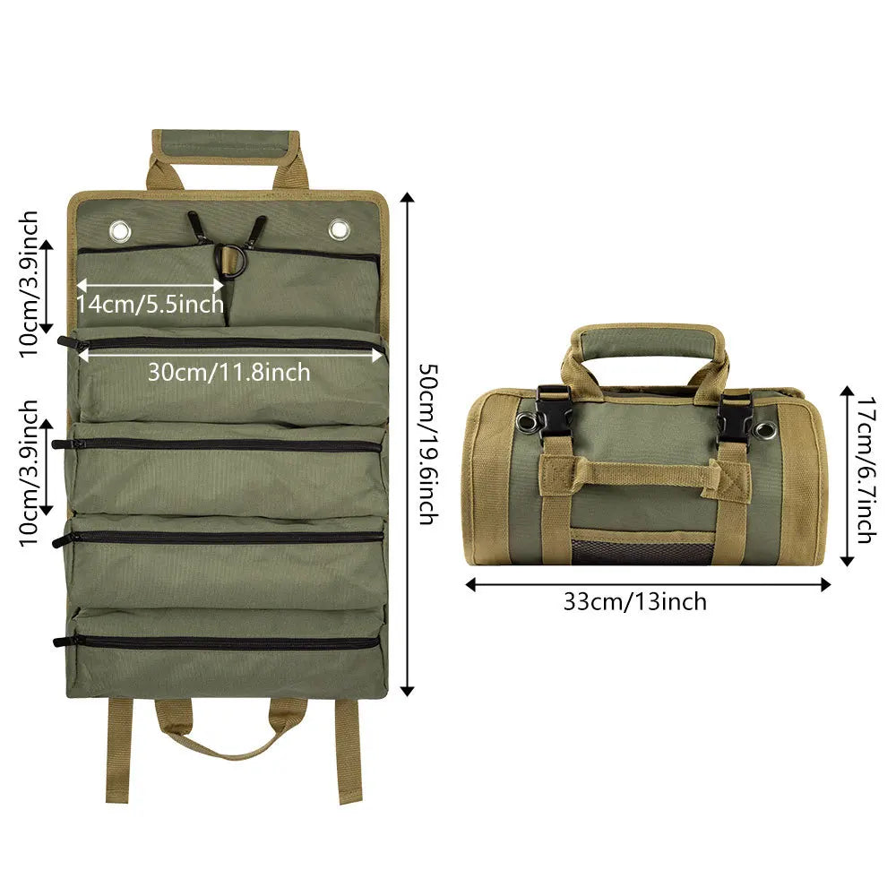 Compact and Portable Hardware Tool Storage Bag, Roll-up Design, Also Suitable for Hunting and Fishing