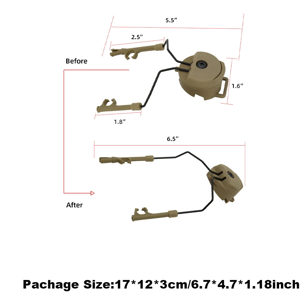 NEW Tactical Headset Bracket Fast Ops Core  Helmet ARC Rail Adapter Comtac II Series for Headset Mount for Tactical Shooting