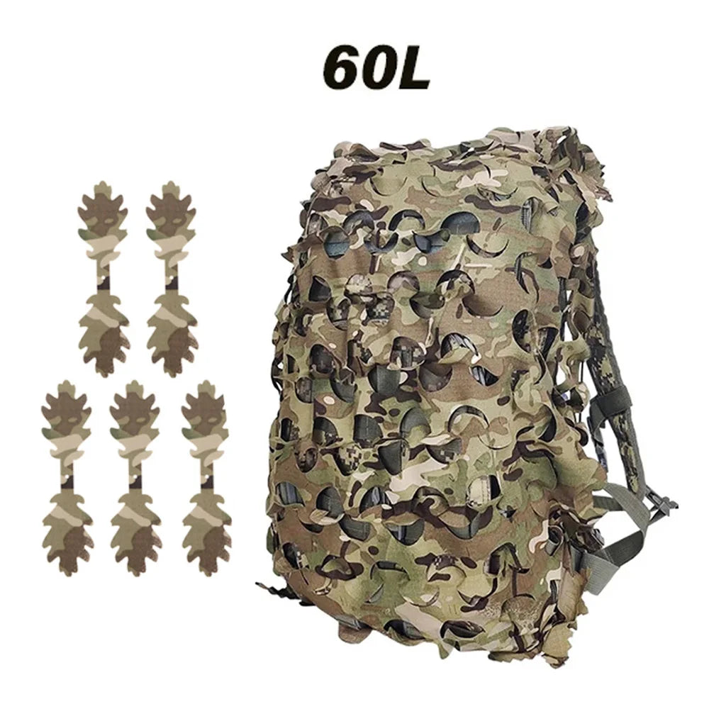 New Tactical 3D Camouflage Backpack Cover 60L 80L Outdoor Hunting Airsoft Backpack Cover Hunting Equipment