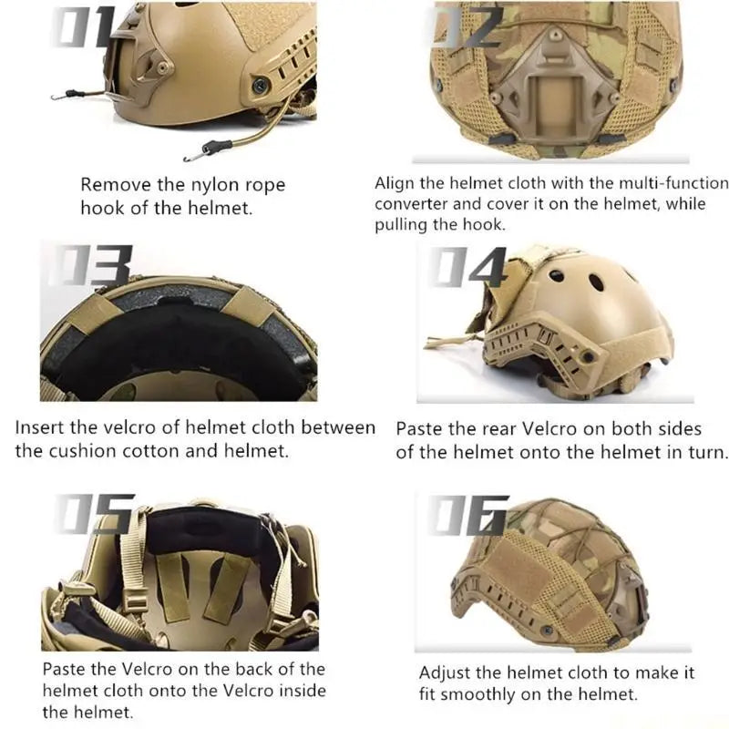 M5TC Helmet Cover 500D Fast Helmet Cover Camouflage Helmet Cover for Airsoft Helmet, Paintball Gear