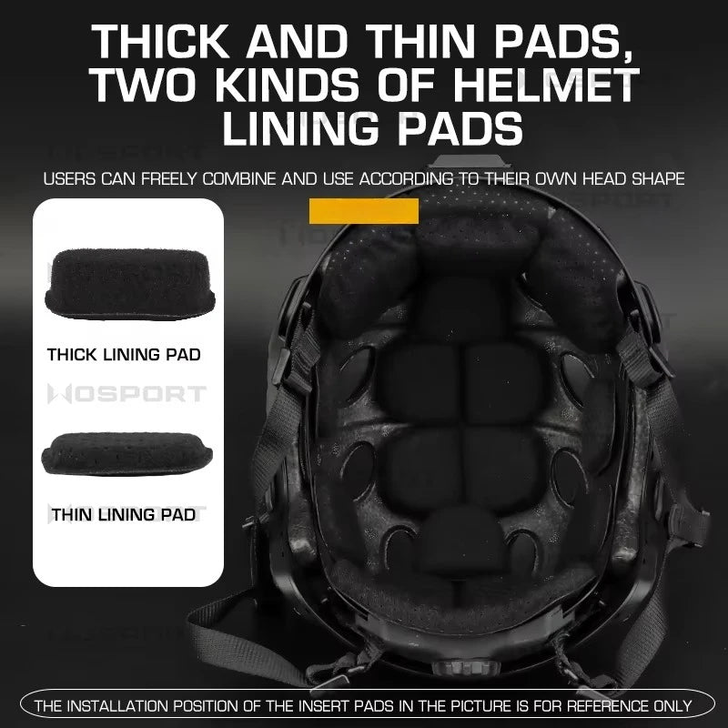 Tactical Helmet Lining Cotton Pad Kits Soft Breathable Protective Pad Memory Foam Pads M-LOCK Fast High Cut Helmet Gear