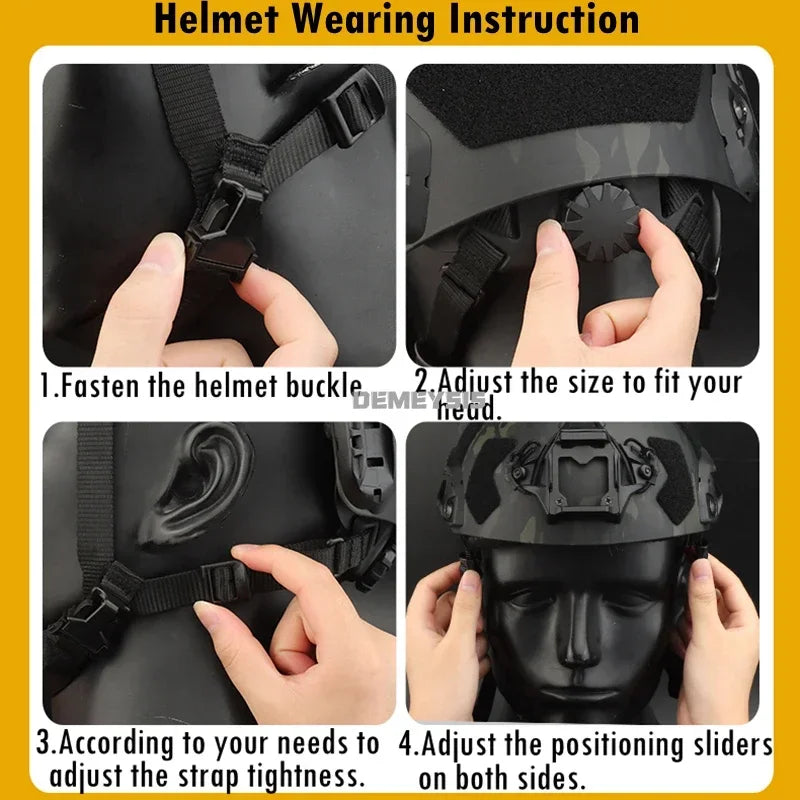 Tactical Fast Helmet Airsoft CS Game Helmets Outdoor Sports Hunting Shooting Paintball Head Protective Gear