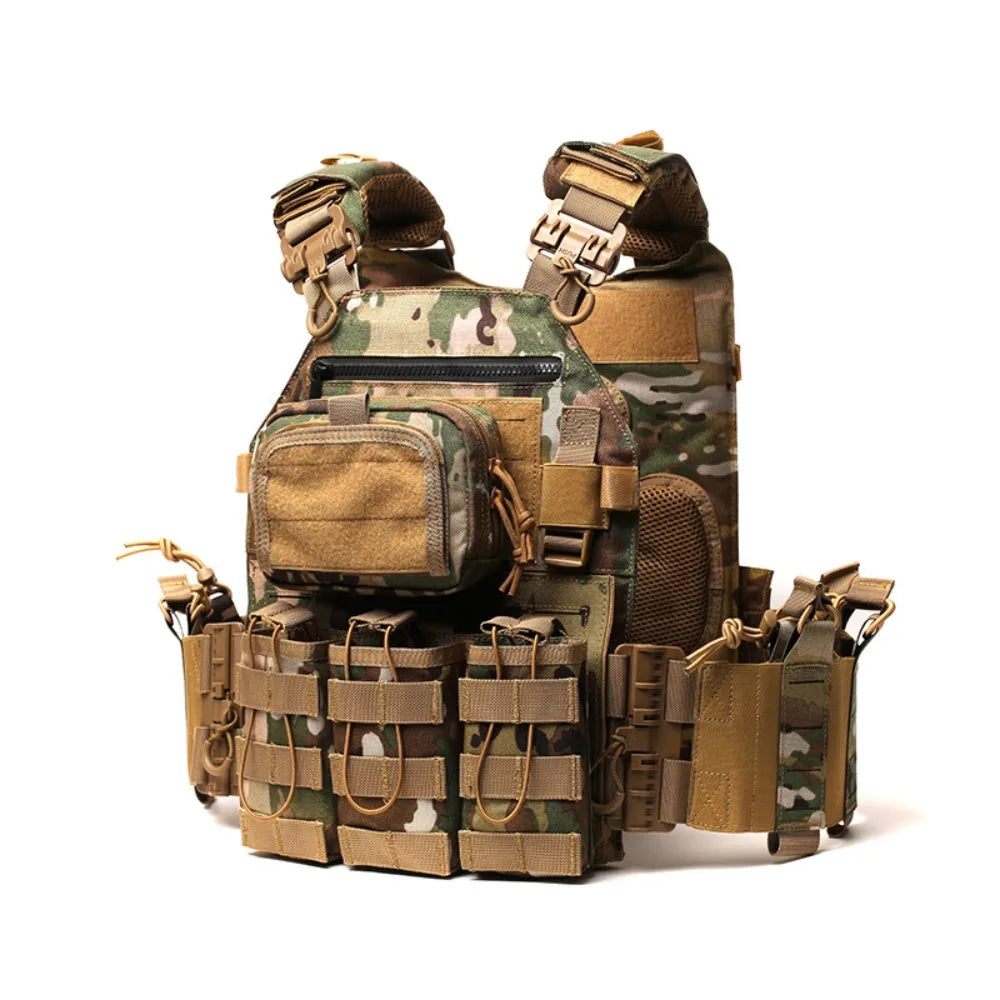 Multi-Functional JPC Tactical Vest Camo MOLLE Webbing Adjustable Breathable Vest For Hunting Airsoft Wargame