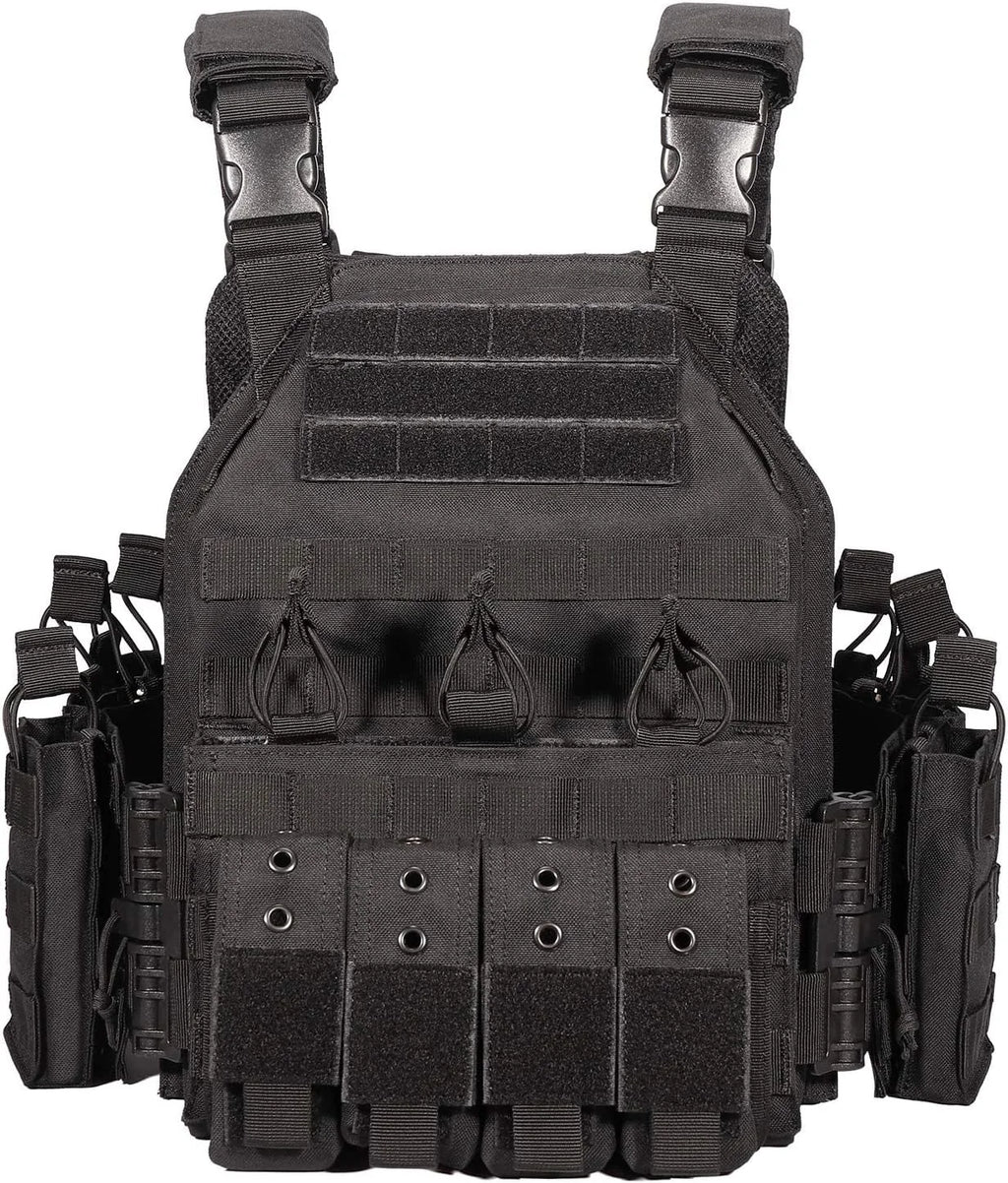 600D Nylon Quick Release Tactical Vest with Multi-Magazine Pouches, Outdoor Hunting Airsoft Plate Carrier
