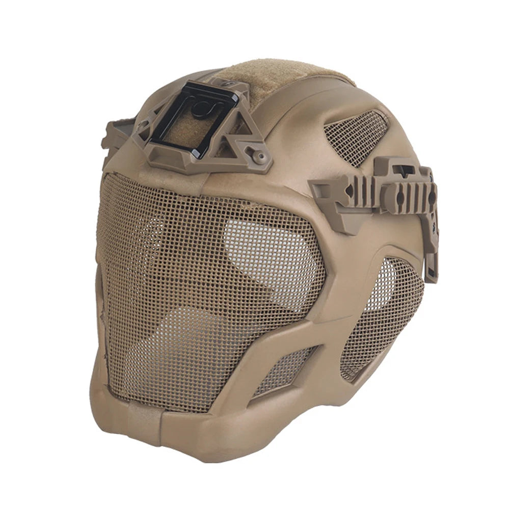 Full Protection Tactical Sports Helmet Full Face Steel Mesh Mask Airsoft Hunting Shooting Outdoor Riding Helmet Head Protector