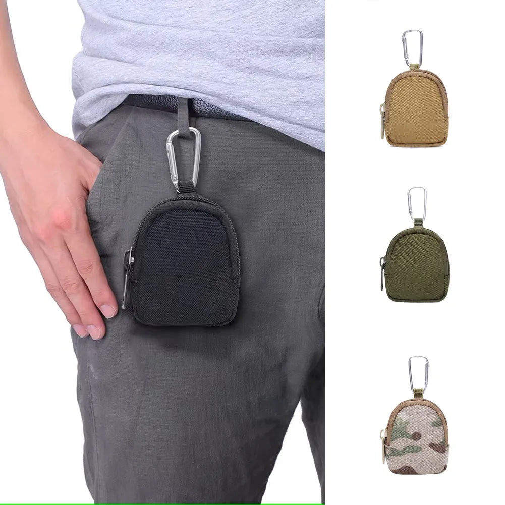 New Tactical EDC Pouch Men Coin Purses Pouch Bag Key Wallet Holder  Keychain Zipper Pocket Outdoor Key Bag