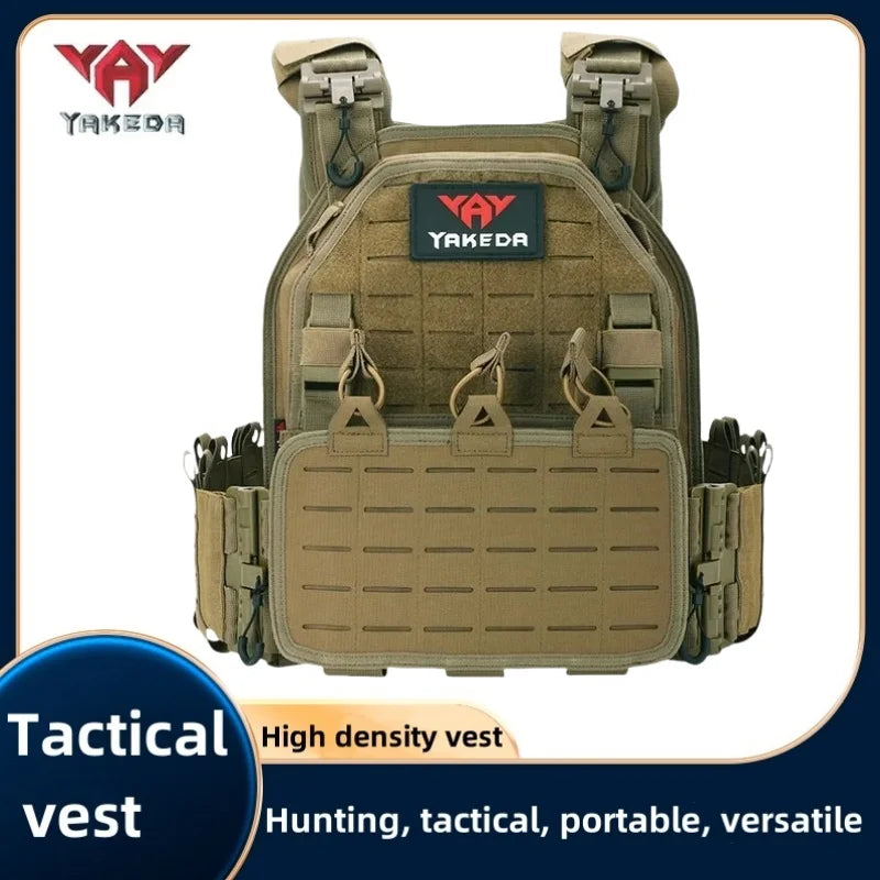 YAKEDA Tactical Vest 6094 Fast detachable light laser cut outdoor hunting black gear carry vest of high quality 1000d  nylon