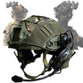 Airsoft FAST Helmet Set with Tactical Communication Headset Camo Helmet Cover Hunting Paintball CS Game Protection Accessories