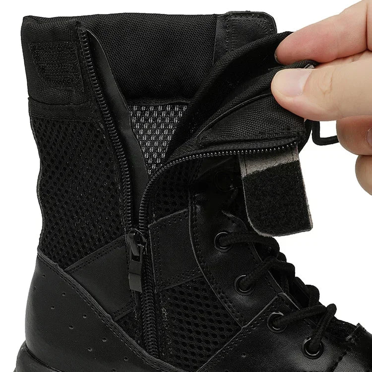 Summer Combat Training Boots Work Shoes Lightweight Mesh Breathable Military Tactical Boots 34-50 Plus Size Outdoor Hiking Boots