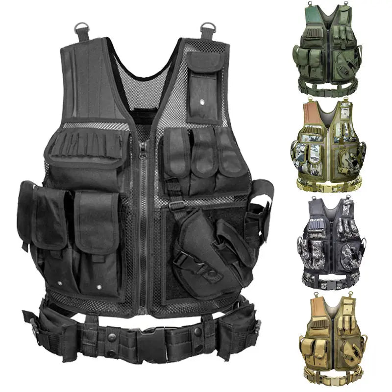 Tactical vest, multifunctional vest, summer mesh breathable protective vest, stab proof suit, military enthusiast CS field outdo