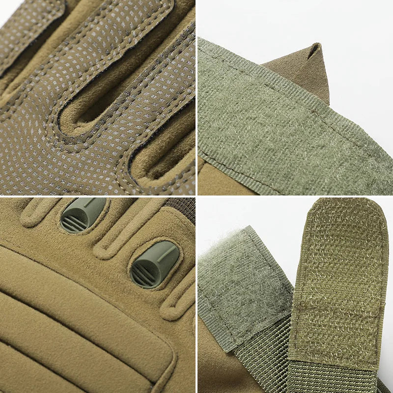 Tactical Men's Gloves Motorcycle Hiking Knuckle Protection Cut Resistant Gloves Combat Cycling Touchscreen Full Finger Gloves