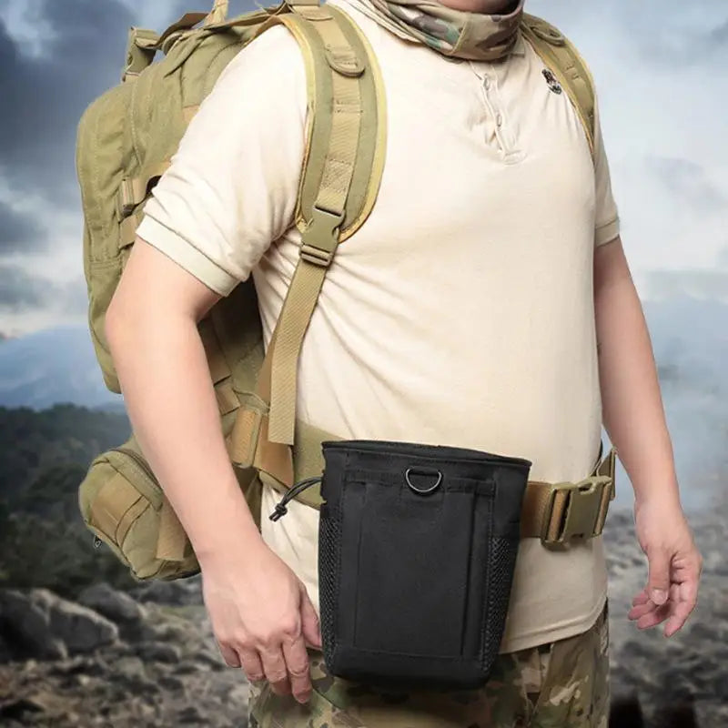 New 1Pcs Storage Bag Outdoor Molle Drawstring Magazine Dump Pouch Adjustable Utility Belt Fanny Hip Bag