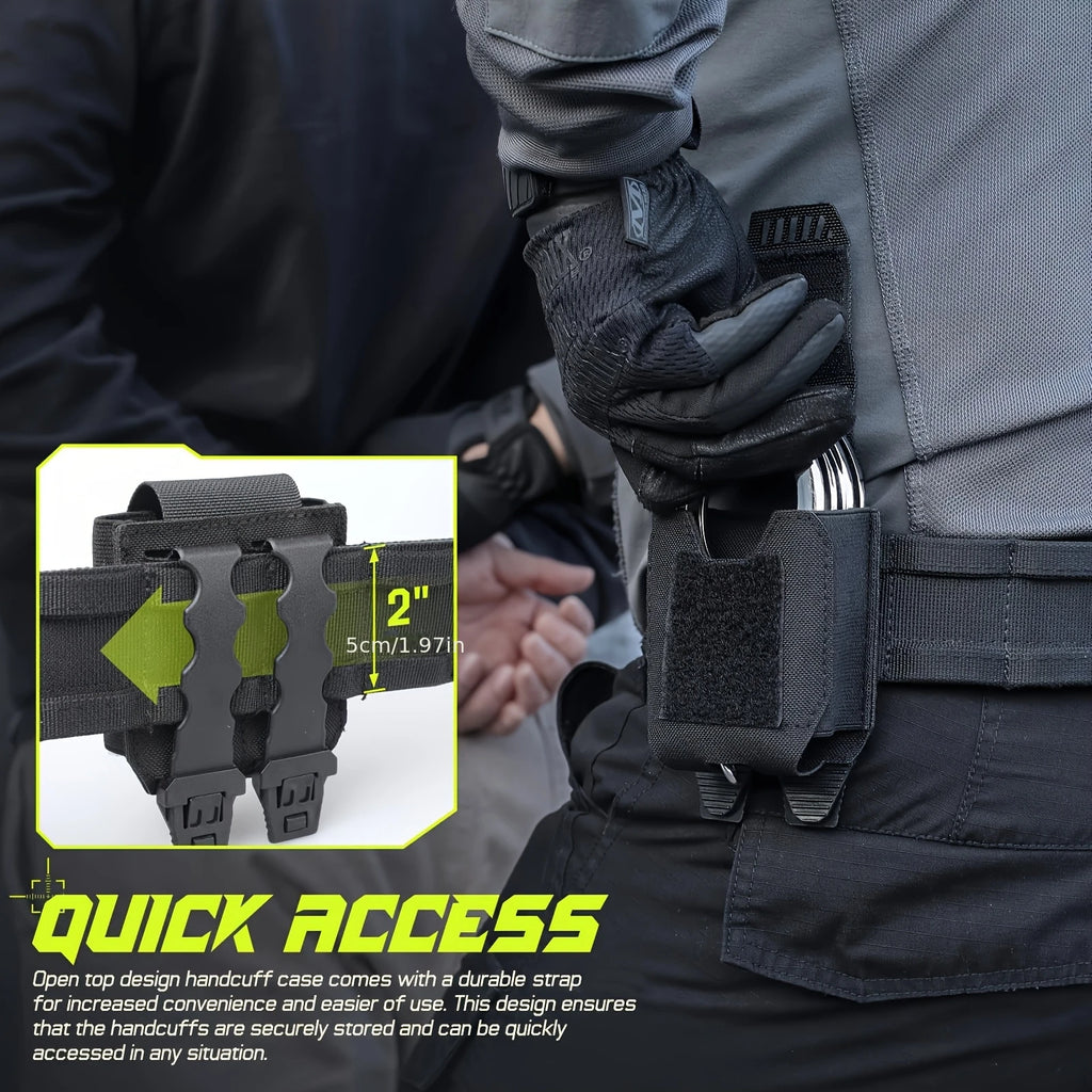 1Pc 1000D Nylon Quick Release MOLLE Handcuff Pouch Tactical Tool Hanging Bag For Belt Vest Outdoor Safety Storage Waist Pack