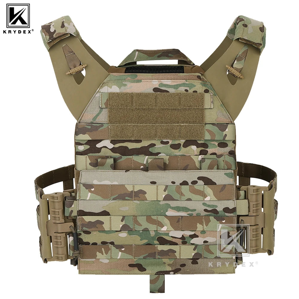 KRYDEX 500D Tactical JPC 2 Vest Plate Carrier With Detachable MOLLE Front Panel Airsoft Paintball Quick Release Vest