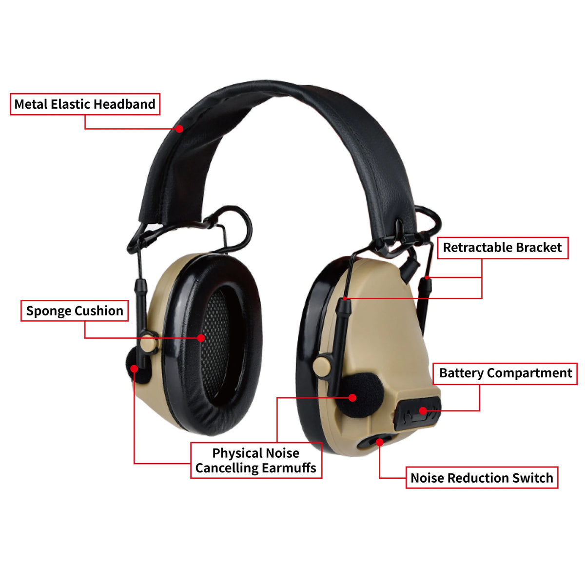 Tactic Military Pickup AndAdaptive Noise Canceling Reduction Aviation Headset Outdoor Communication Headset Protection Earmuffs