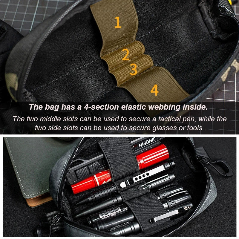 1000D Nylon Tactical Pencil Case Molle Glasses Case Pouch EDC Tool Bag Backpack Expansion Accessory Pack Hunting Accessories