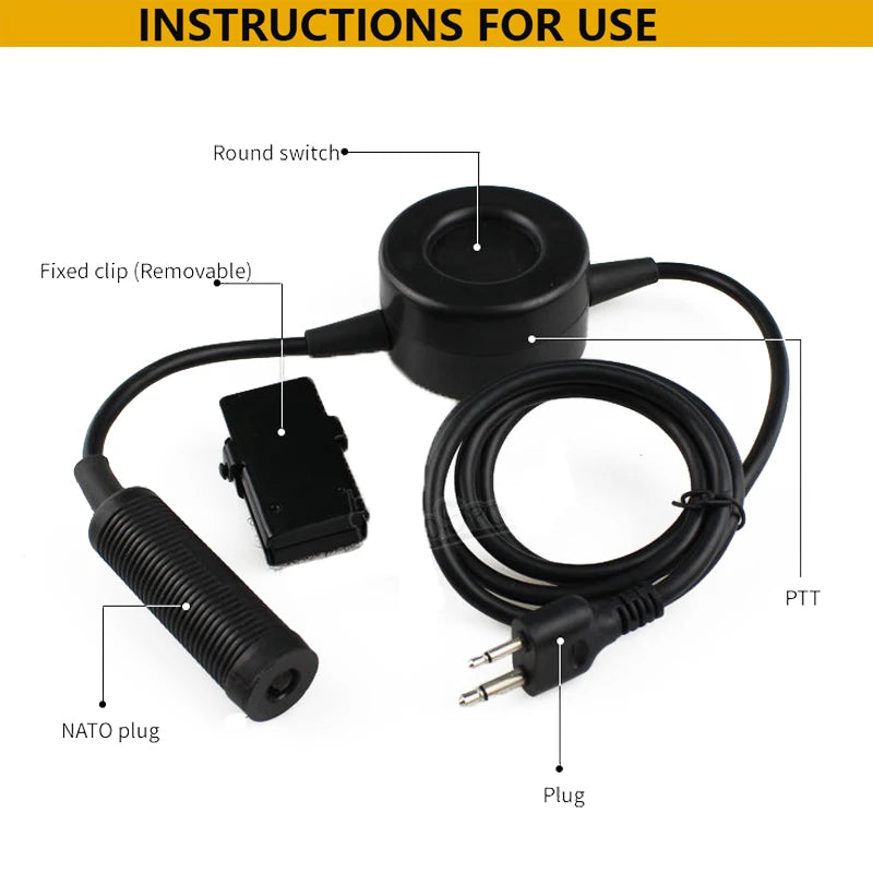 Baofeng Radio Ptt Tactical Headset Adapter Kenwood Icom Midland Motorola Mobile Phone Militar Headset Walkie-talkie TCI PTT