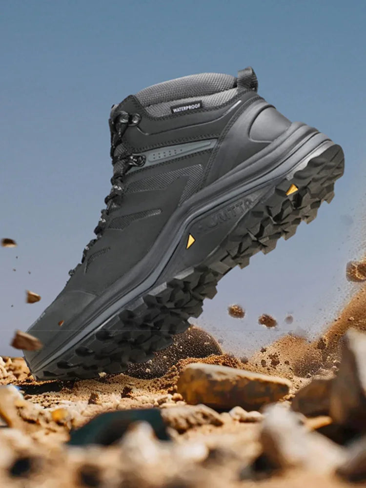 HUMTTO Hiking shoes Men's waterproof hunting Boots Tactical Desert Combat Ankle trekking Boots Male  warm cow Leather Sneakers