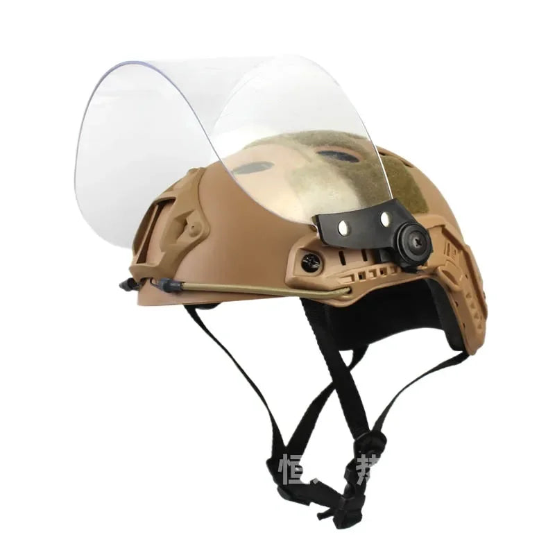 Tactical Helmet with Adjustable Padding and Chin Strap for Military Police Airsoft Compatible with FAST PJ MH CS Helmets