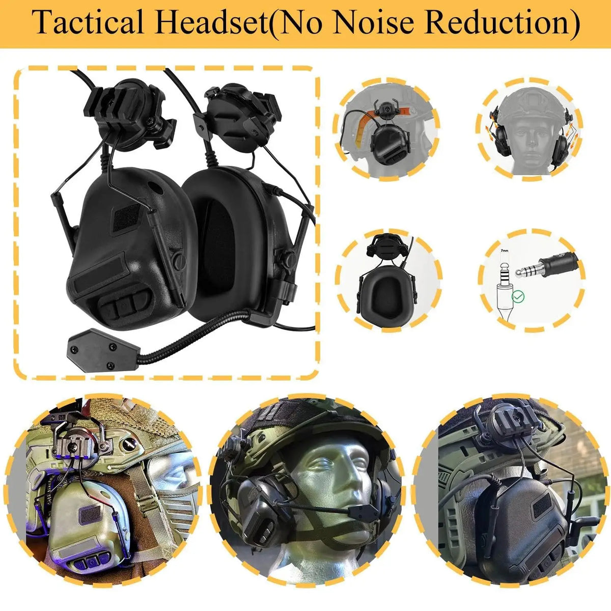 Airsoft FAST Helmet Set with Tactical Communication Headset Camo Helmet Cover Hunting Paintball CS Game Protection Accessories