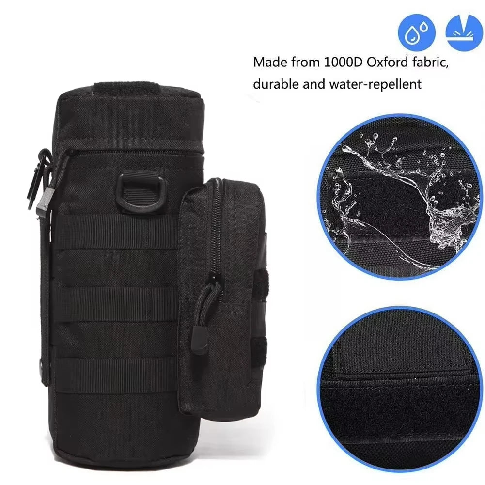 Thickened outdoor tactical sports waist hanging water bottle bag, suitable for travel, camping, hiking, cycling equipment