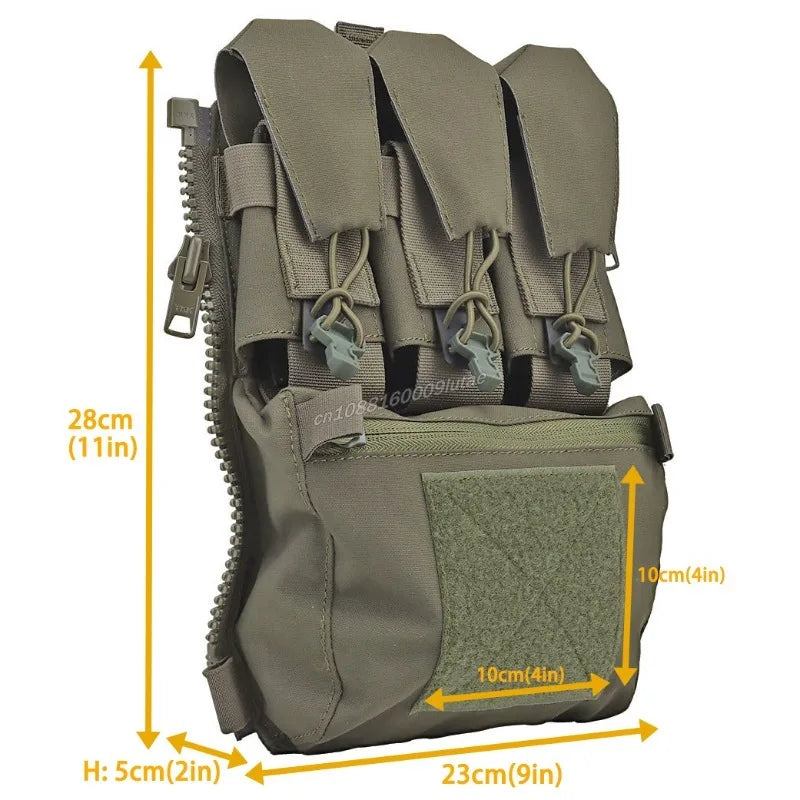 V5 FCPC Back Panel Zipper on Backplate Airsoft Vest Expansion Bag Triple Pouch Plate Carrier Tactical Supplement Accessories