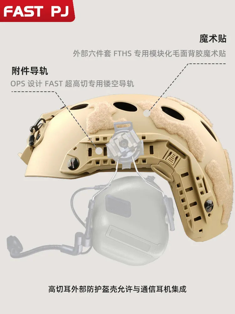 Tactical Helmet for WarGame Training Special Forces Fast CS Field Games ABS Material Equipped Realistic Headgear
