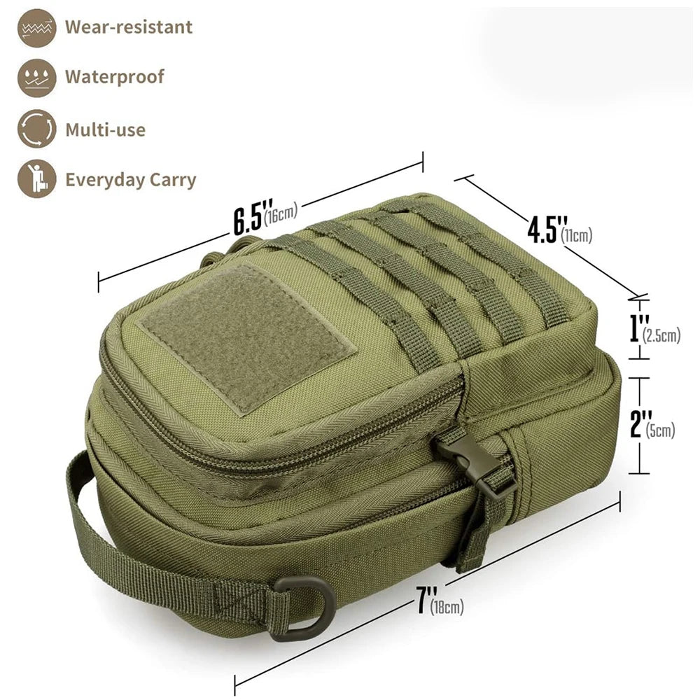 Tactical Molle Utility Pouch Outdoor Hiking Travelling Sling Backpack EDC Tool Pouch Medical Waist Packs Hunting Shoulder Bag