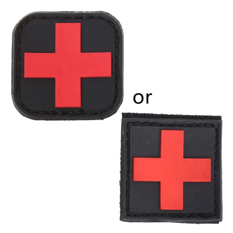 Tactical Armband First Aid Outdoor Hunting Medical Personnel Badge Brassard Red Cross Magic Sticker PVC Patch Morale Accessories