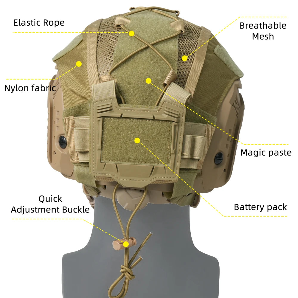 BOOIU Tactical Helmet Cover Set NVG Battery Pouch Nylon Weight Bag For Fast Helmet Cover Hunting Ballistic Helmets Accessories