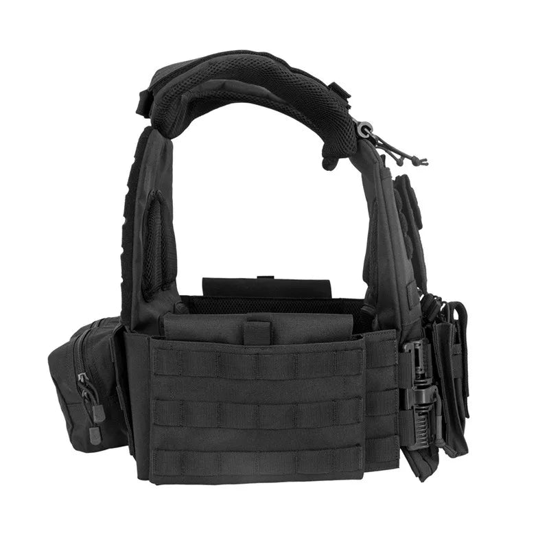 Quick Release Tactical Vest Multi Accessory Pouches Padded Plate Carrier For Airsoft Outdoor Training