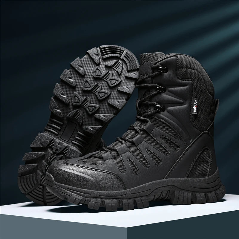 New High Quality Leather Men's Motorcycle Boots Outdoor Non-slip Men Ankle Boots Handmade Male Mid-Calf Boots Leisure Walk Botas