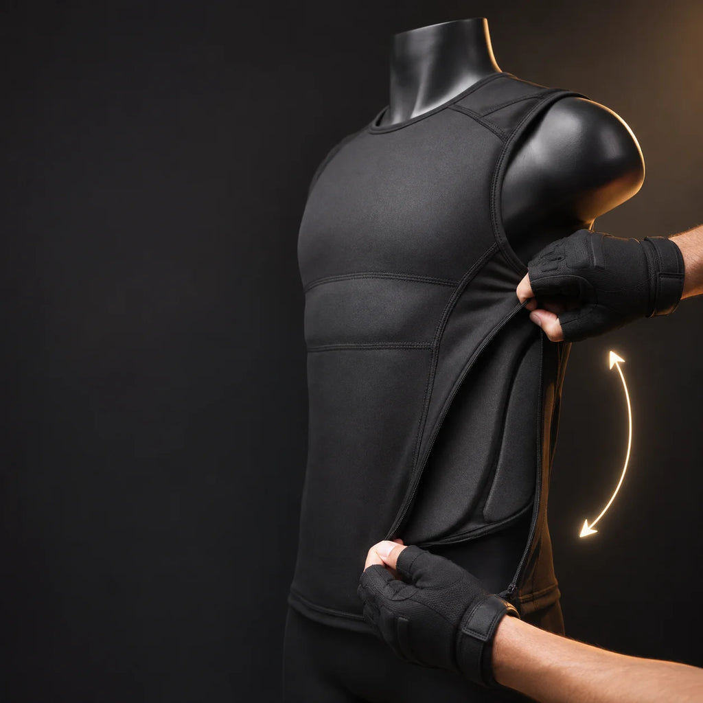 Stretchable Quick Release Tactical Training Vest Close Fit Soft Padded Front Back Coverage for Outdoor Fitness Hiking