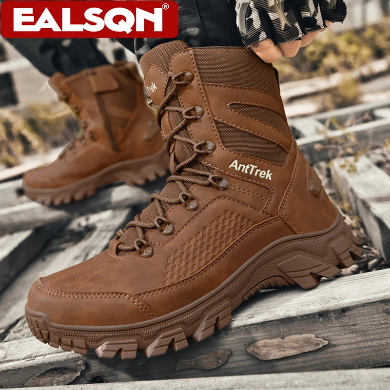 Men's Tactical Boots Wild Training Boots High-Top Outdoor Non-Slip Waterproof Hikking Boots Trekking Travel Plus Size 39-46