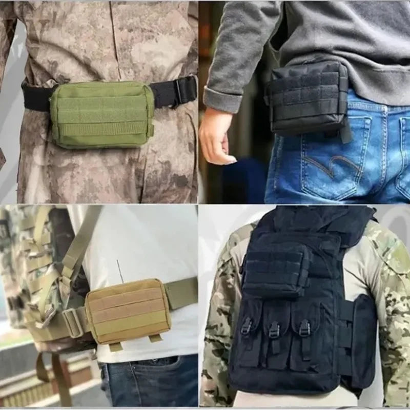 Outdoor EDC Hunting Tatical Molle Pouch Waist Pack Clutch Outdoor Coin Cell Phone Bag Nylon Portable Men Toiletry Bag