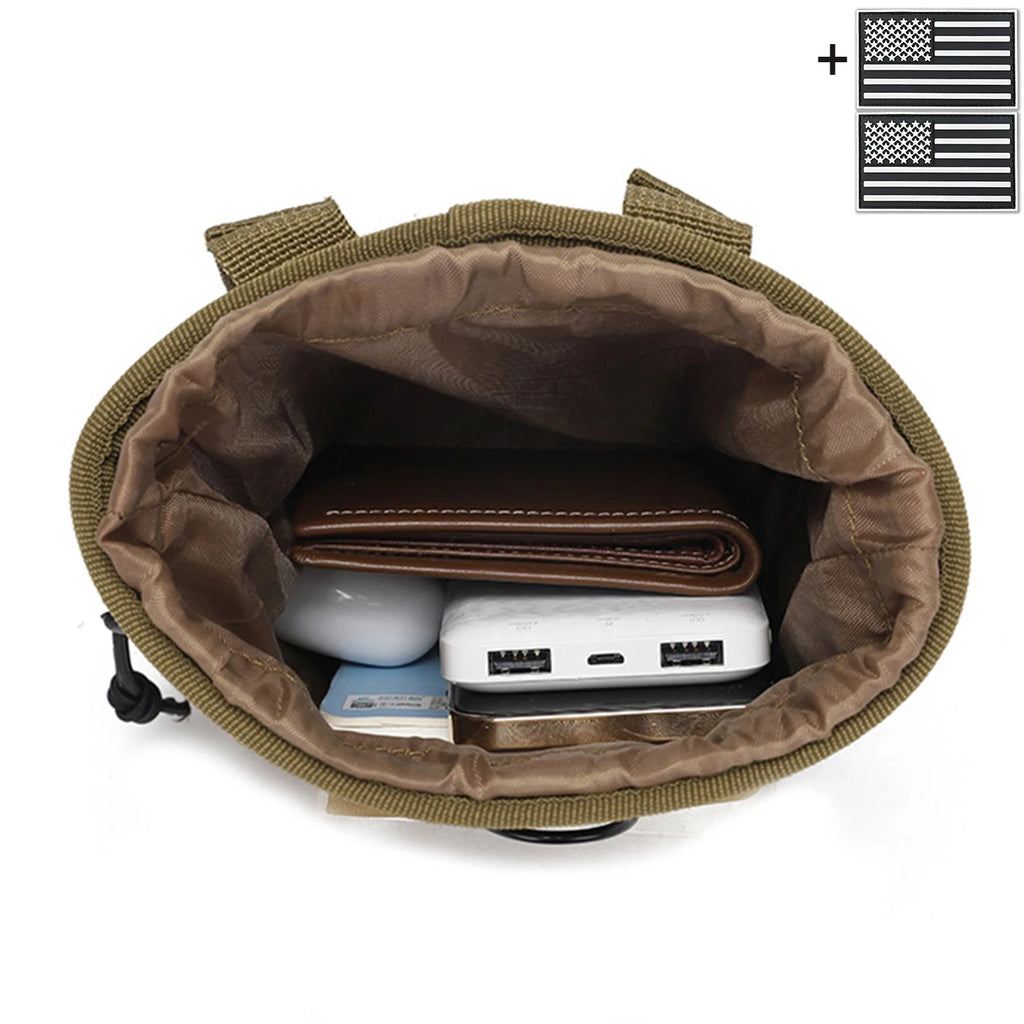 Multi functional storage bag MOLLE waist bag outdoor EDC practical drawstring storage bag, fabric wear-resistant and durable