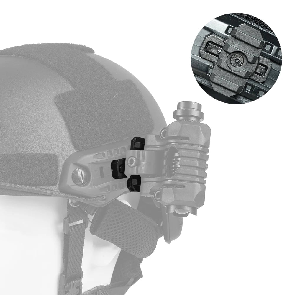 BOOIU 360 Degree Rotating Flashlight Mount Base Tactical Helmet Grenade Game Helmet Headlight Installation Accessory