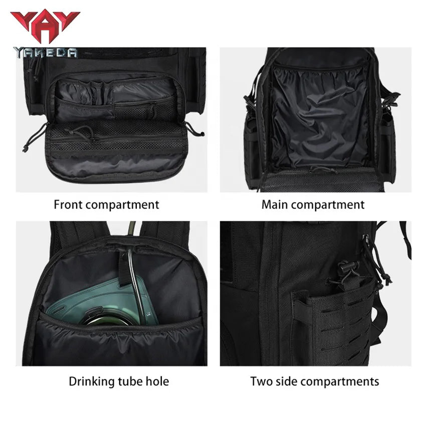 Yakeda Tactical Backpack Outdoor Hiking Camping Commuting Knapsack MOLLE Multi 50L Bag 1000D Nylon Waterproof Anti-friction