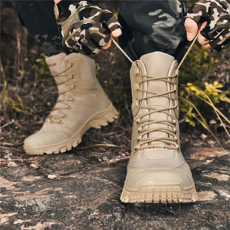 Male Hiking Tactical Shoes High Upper Outdoor Mountain Sports Shoes Camouflage Hunting Boots Desert Boots