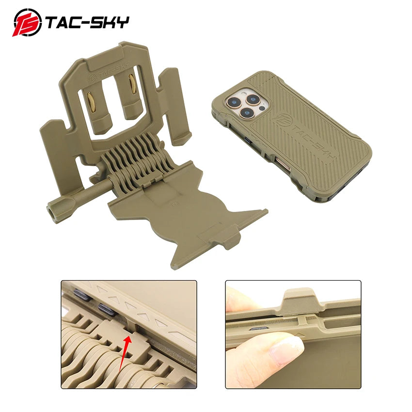 TS TAC-SKY Tactical Phone Mount Plate for The IPhone 16 Pro Max, for Outdoor Hunting Tactical MOLLE Vest, Drop-resistant Durable