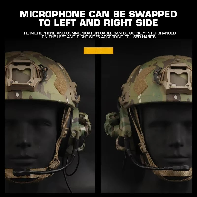 Tactical C5 Helmet Headset Noise Reduction Hunting Shooting Airsoft Paintball Outdoor Communication Earmuffs