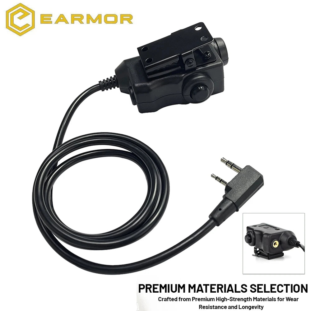 EARMOR M51 PTT Adapter Airsoft Tactical Headset Phone Plug Tactical Headset Accessory Finger Line Button Combination