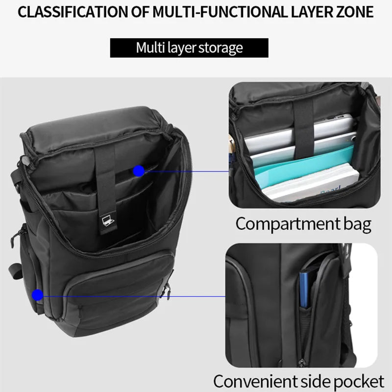OZUKO 46x17x30 Cabin Mochila Large Capacity Waterproof Backpacks 15.6 Laptop Backpack Travel Business Male Bag USB Fashion