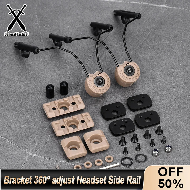 WADSN Sordin Tactical Headset Bracket 360° adjust Fast Headset Rail Suspension Adapter Mount MSA C2 Helmet Accessories