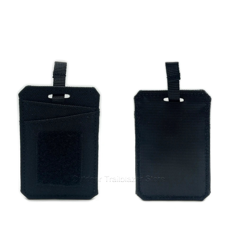 Tactical ID Card Holder Hook & Loop Case Portable Credit Card Bank Card Protector Hunting Bag Accessories