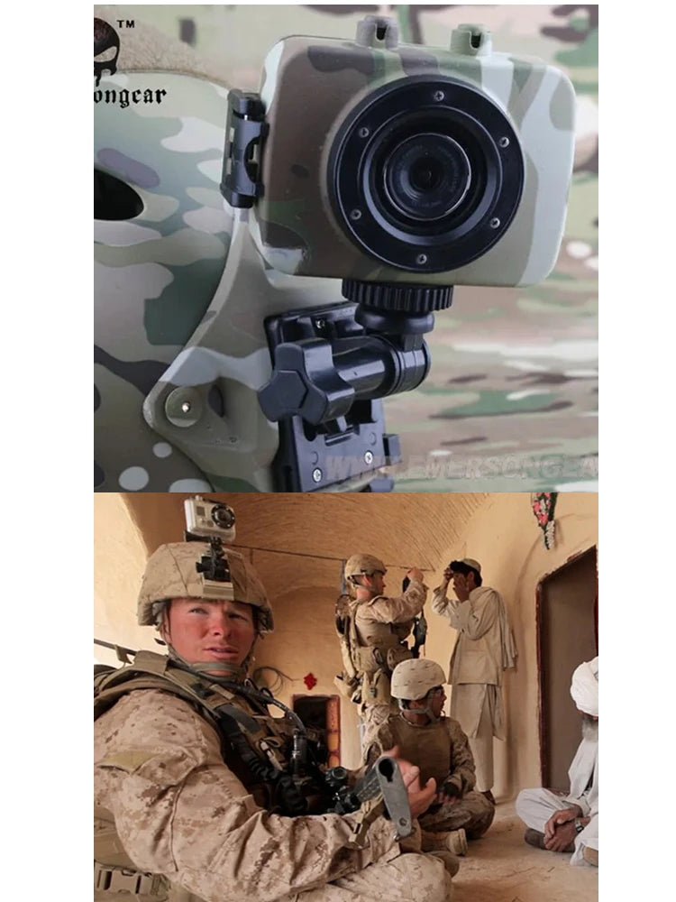Tactical Mini Helmet Camera Video And Photo Recorder with LCD Adjustable Angle for FAST Helmet Compatible with Military And Outd